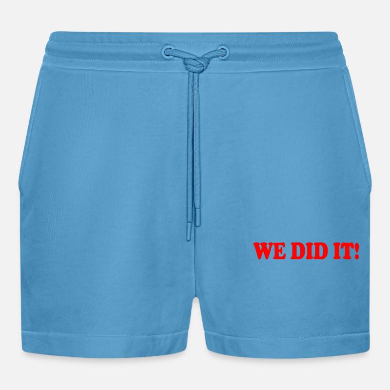 We did it - Organic Relaxed Cropped Shorts Made in EU - Sol Blue