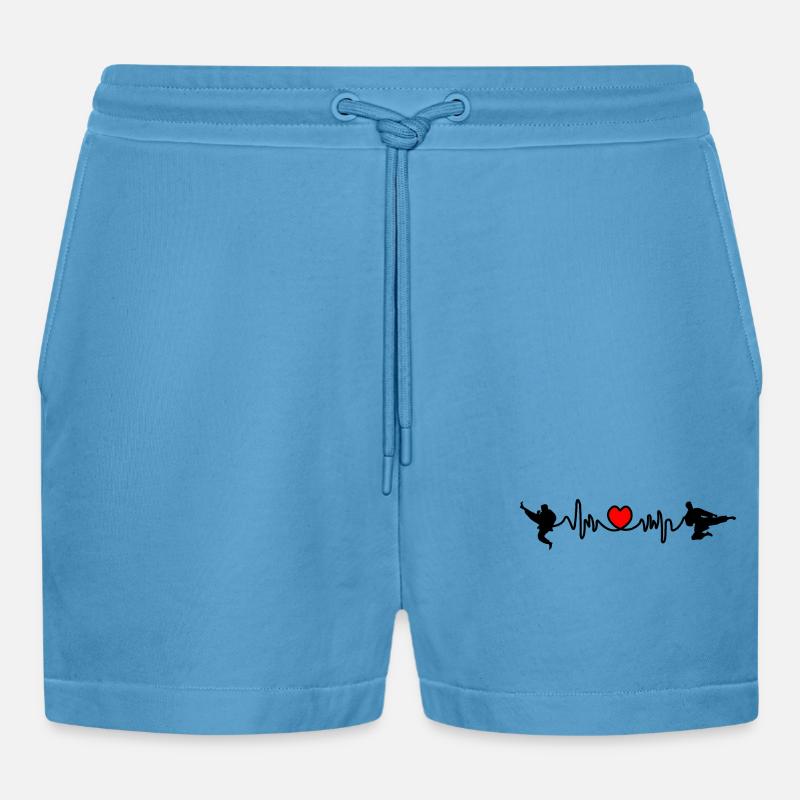 Karate Cardio oder Herzfrequenz mit Karate-Kicks - Organic Relaxed Cropped Shorts Made in EU -  Sol Blue