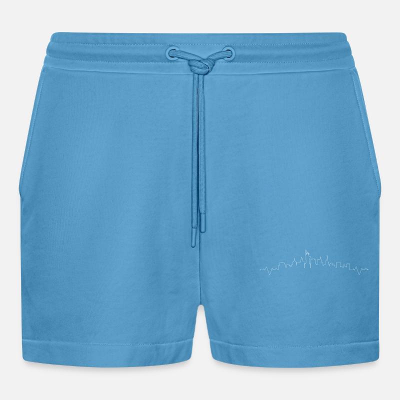 Bitte laden Sie das Designbild hoch - Organic Relaxed Cropped Shorts Made in EU -  Sol Blue