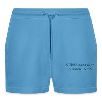 Stress passt nicht zu meinem Dress Statement - Organic Relaxed Cropped Shorts Made in EU -  Sol Blue - Vorne