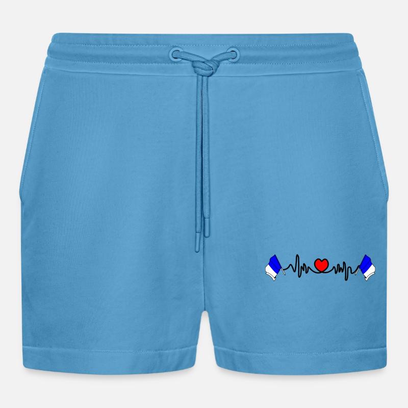 Spa Custom Flagge - Organic Relaxed Cropped Shorts Made in EU -  Sol Blue