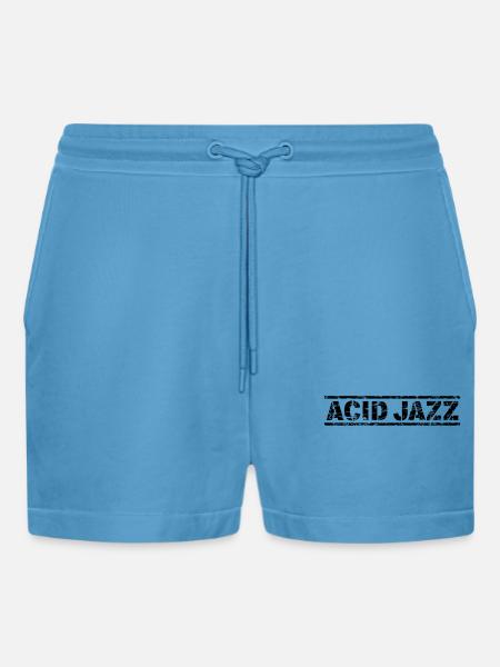Acid Jazz - Organic Relaxed Cropped Shorts Made in EU - Sol Blue