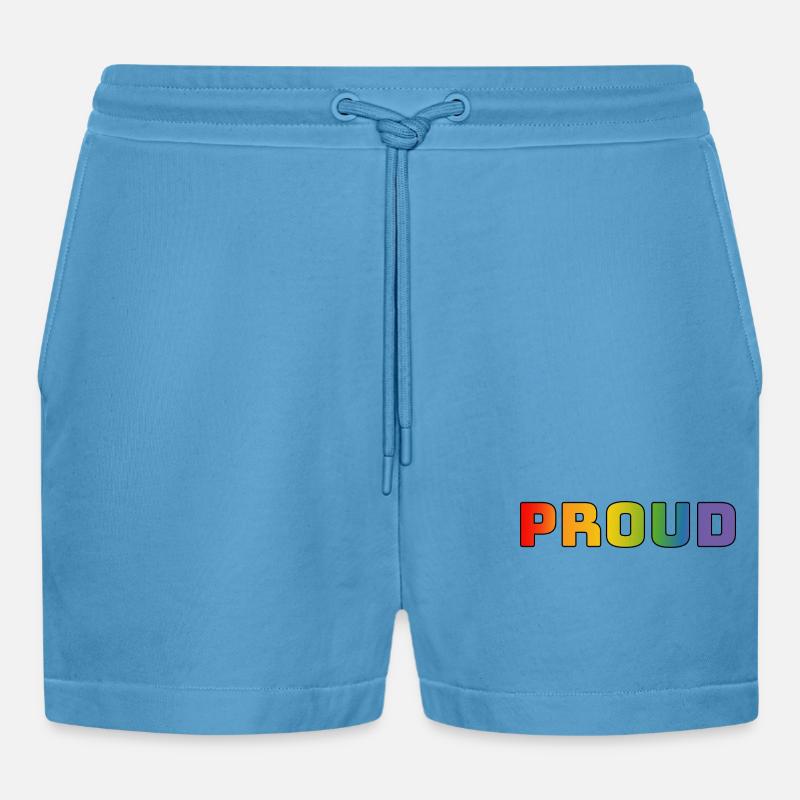 Regenbogen proud schwarz - Organic Relaxed Cropped Shorts Made in EU -  Sol Blue