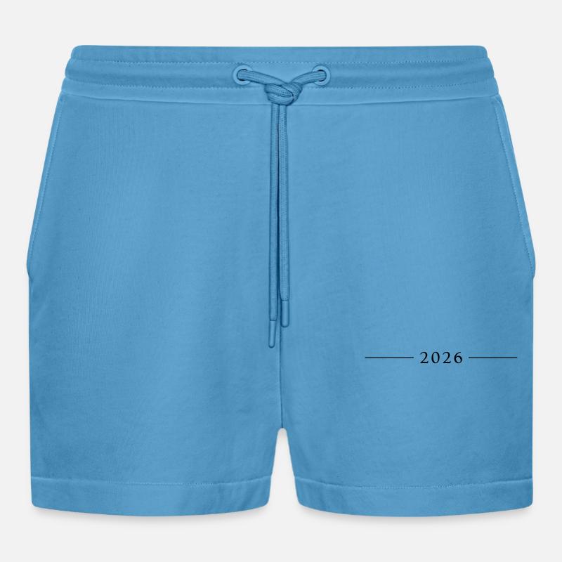 2026 year - Organic Relaxed Cropped Shorts Made in EU -  Sol Blue