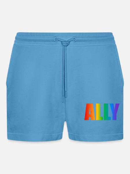 Gay Pride Ally - Organic Relaxed Cropped Shorts Made in EU -  Sol Blue