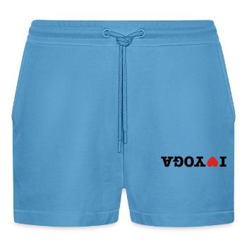j'aime le yoga - Short bio décontracté court fabriqué en UE -  Sol Blue - Devant