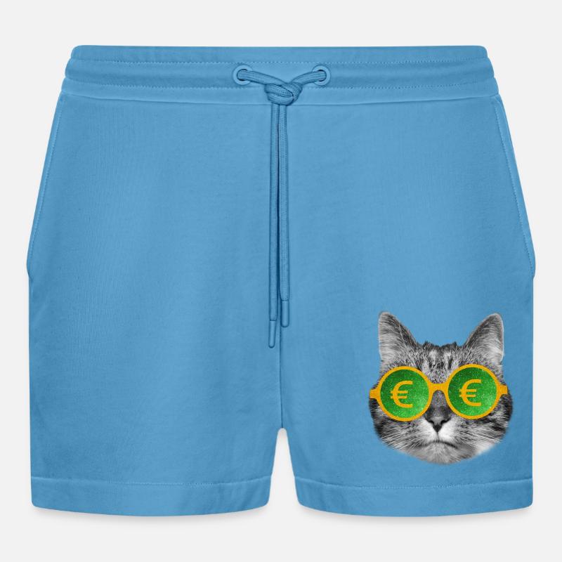 Katzengeldbrille - Organic Relaxed Cropped Shorts Made in EU -  Sol Blue