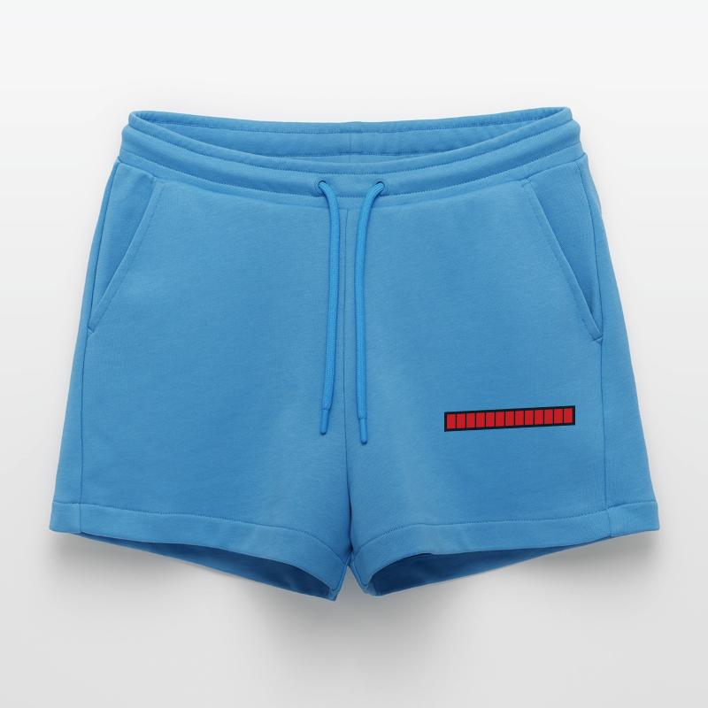 Rechteckige Ladeleiste Schwarz Rot (100%) Organic Relaxed Cropped Shorts Made in EU