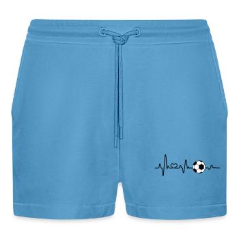 Football Fan Heartbeat Amour Footballeur EKG Drôle - Short bio décontracté court fabriqué en UE -  Sol Blue - Devant