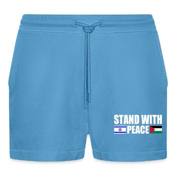 Stand with peace israel free palestine - Short bio décontracté court fabriqué en UE -  Sol Blue - Devant