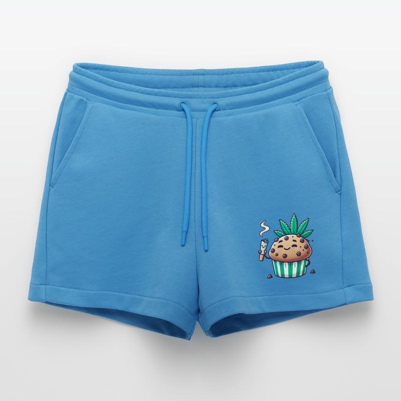 Chill Muffin with Leaf Joint Organic Relaxed Cropped Shorts Made in EU