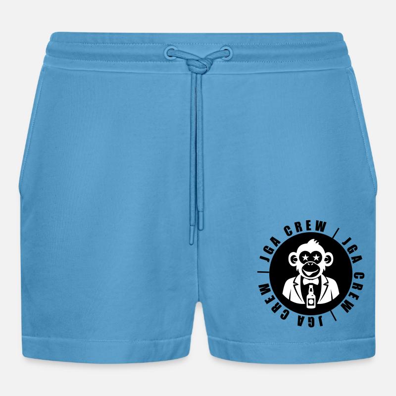 JGA Crew Affe - Organic Relaxed Cropped Shorts Made in EU -  Sol Blue