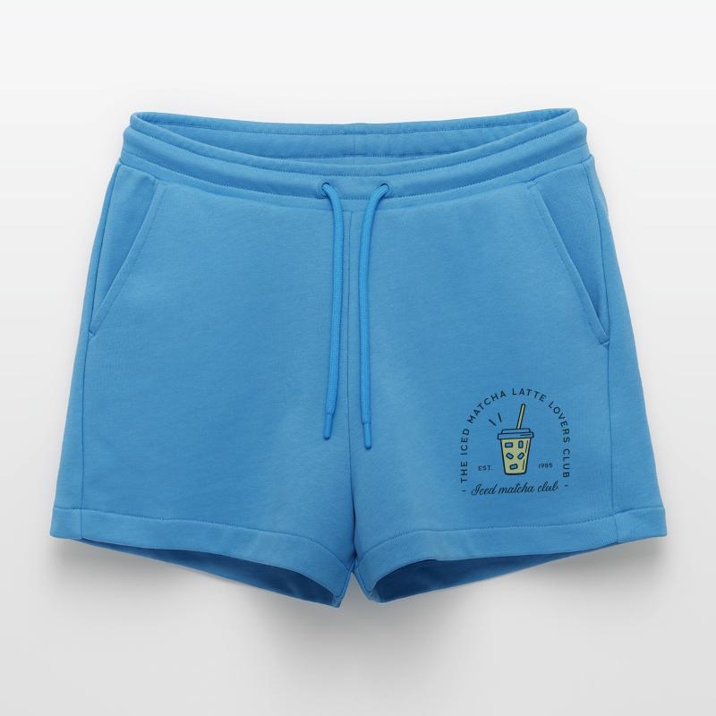 Iced Matcha Iced Latte Organic Relaxed Cropped Shorts Made in EU