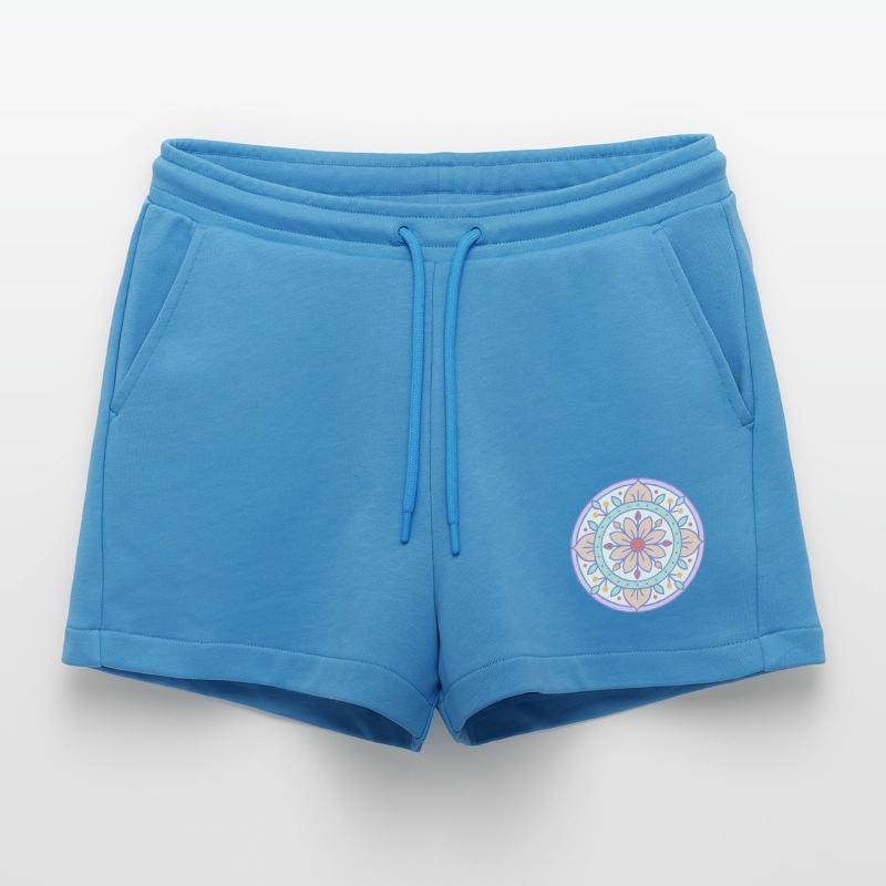 Mandala mit Risographie-Effekt Organic Relaxed Cropped Shorts Made in EU