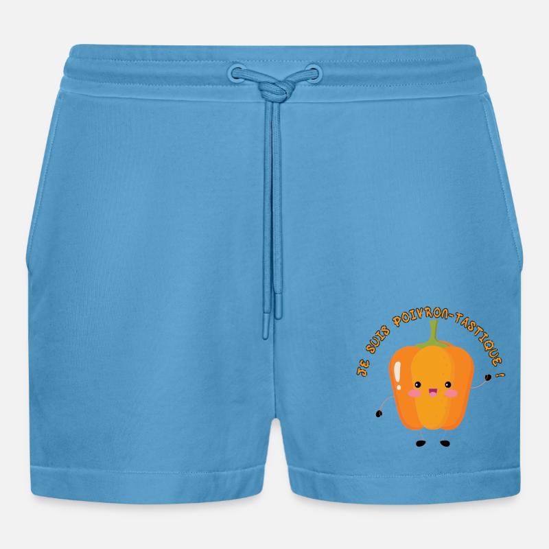 Ich bin ein tastischer Pfeffer - Organic Relaxed Cropped Shorts Made in EU -  Sol Blue