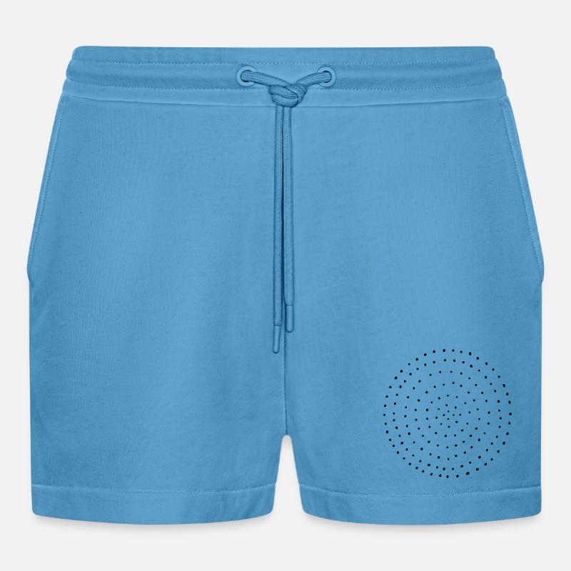 Dotted dots circle dots pattern gift - Organic Relaxed Cropped Shorts Made in EU - Sol Blue