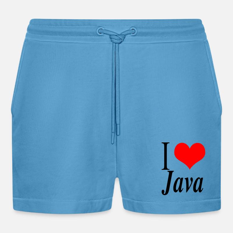 J'adore Java - Short bio décontracté court fabriqué en UE -  Sol Blue