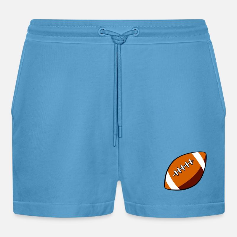rugby - Organic Relaxed Cropped Shorts Made in EU -  Sol Blue