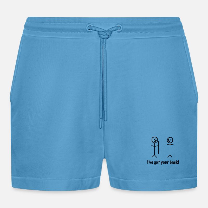 Strichmännchen lustig cool - Organic Relaxed Cropped Shorts Made in EU - Sol Blue