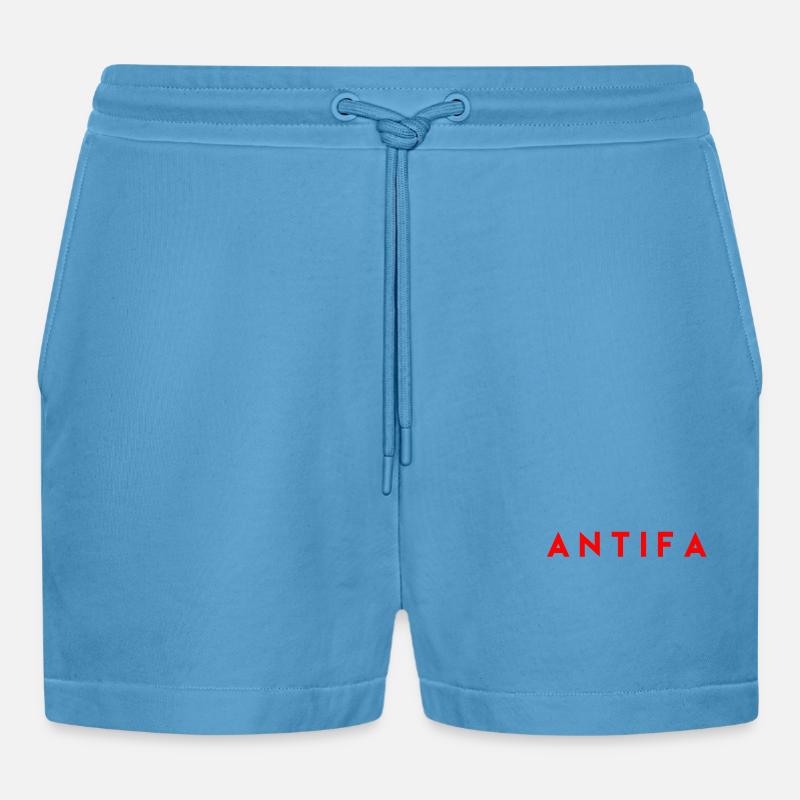 Antifa - Organic Relaxed Cropped Shorts Made in EU -  Sol Blue
