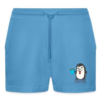 Pinguin - Organic Relaxed Cropped Shorts Made in EU -  Sol Blue - Vorne