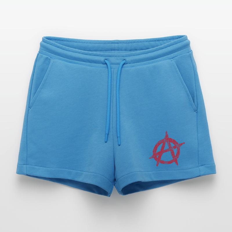 Anarchy symbol Anarchy anarchy anarchy anarchy Organic Relaxed Cropped Shorts Made in EU