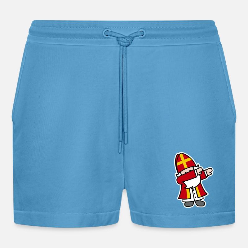 Sinterklaas Saint / Nicholas Dab Dabbing - Short bio décontracté court fabriqué en UE - Sol Blue