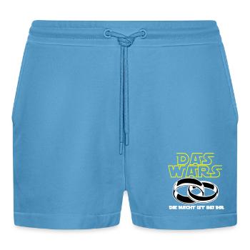 Junggesellenabschied , die Macht ist bei ihr(25) - Organic Relaxed Cropped Shorts Made in EU -  Sol Blue - Vorne