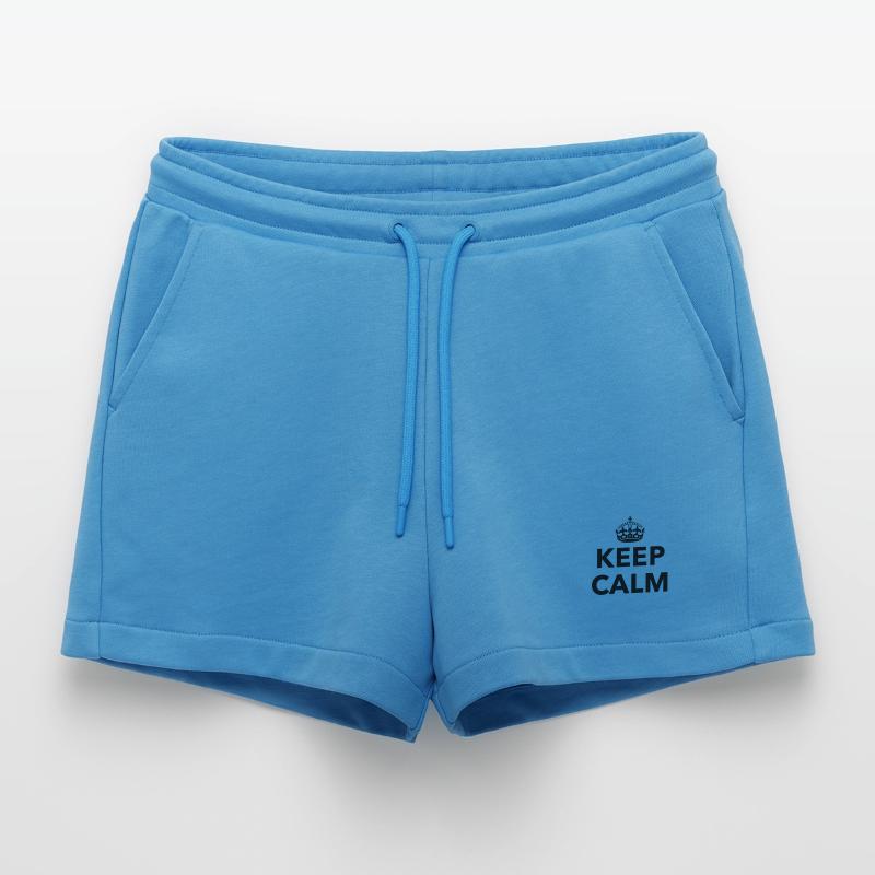 keep calm customizable Organic Relaxed Cropped Shorts Made in EU