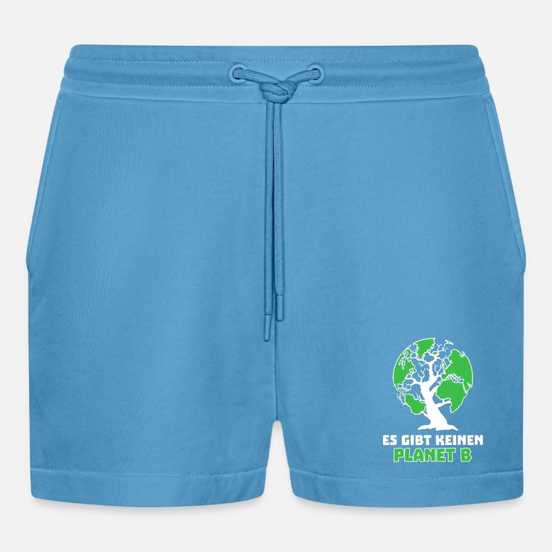 Baum Mutter Erde Planet Umwelt Statement - Organic Relaxed Cropped Shorts Made in EU -  Sol Blue