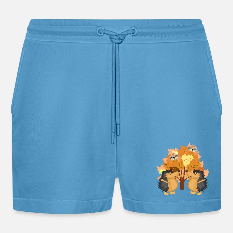 HERBST IGEL FAULTIERE - Organic Relaxed Cropped Shorts Made in EU - Sol Blue