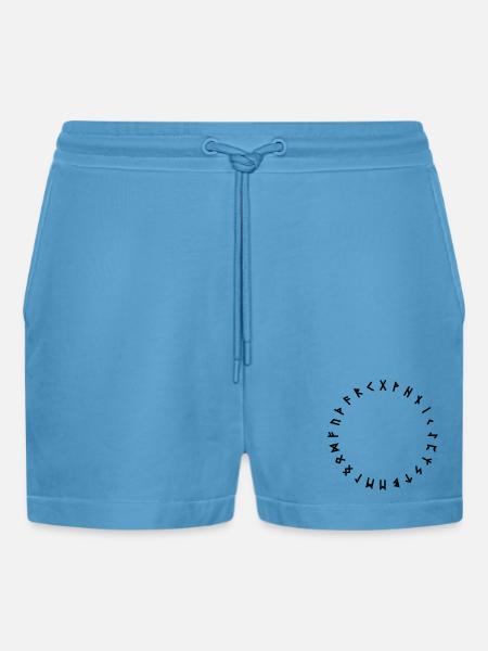 Runenalphabet im Kreis Symbole - Organic Relaxed Cropped Shorts Made in EU -  Sol Blue