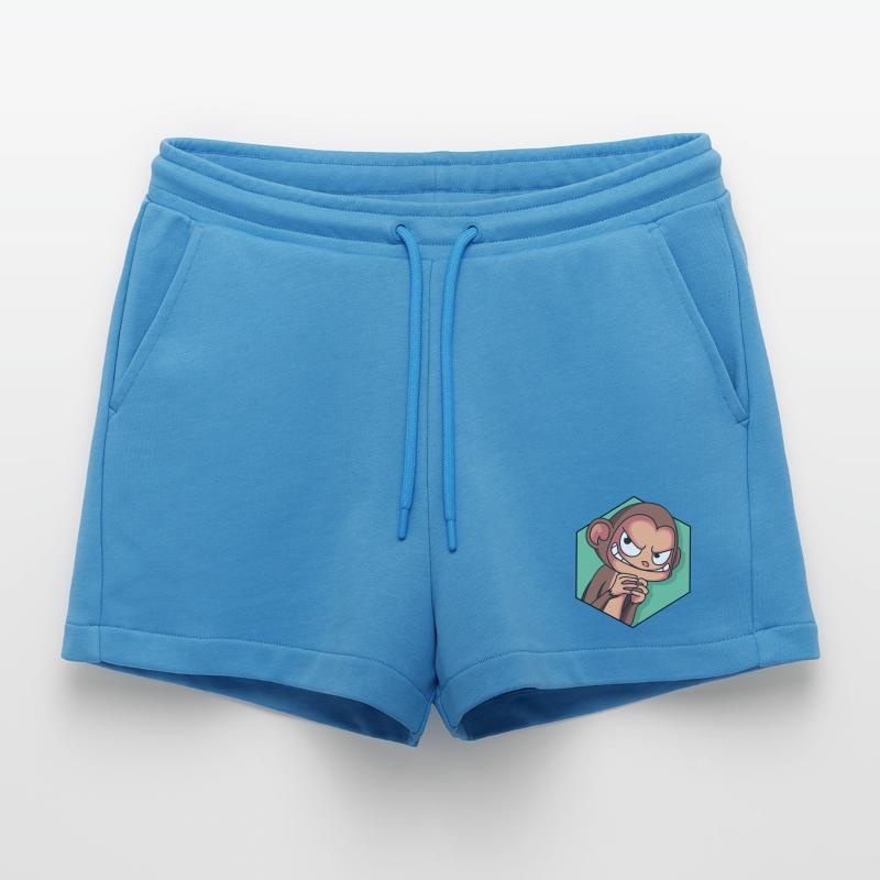 Cunning monkey | Funny monkey Organic Relaxed Cropped Shorts Made in EU