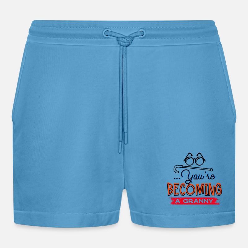 Brille Sehschwäche Großmutter Statement Oma - Organic Relaxed Cropped Shorts Made in EU -  Sol Blue