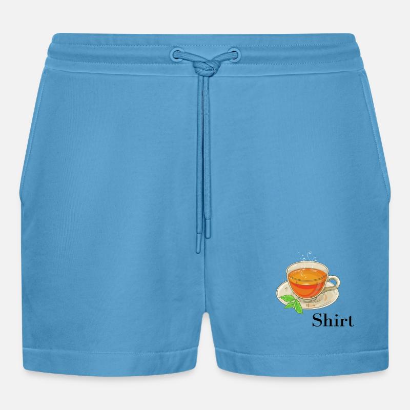 Tee-Hemd - Organic Relaxed Cropped Shorts Made in EU -  Sol Blue