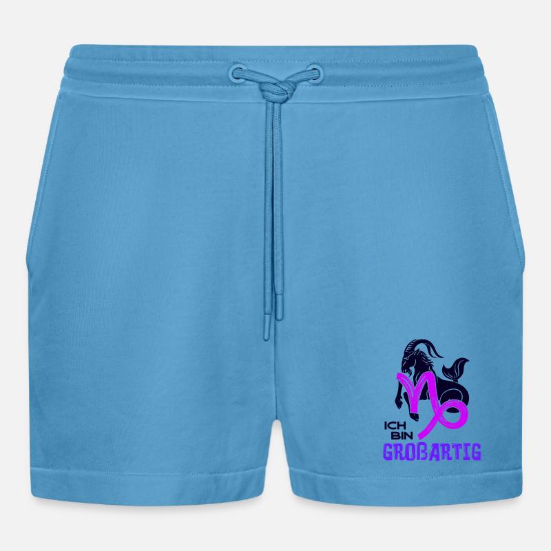 Astrologie Steinbock Tierkreiszeichen Statement - Organic Relaxed Cropped Shorts Made in EU -  Sol Blue