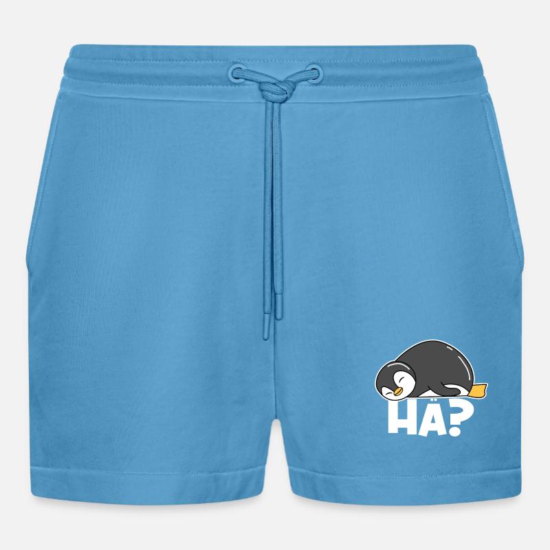 Kalt Pinguin Tier Spruch Antarktis Seevogel - Organic Relaxed Cropped Shorts Made in EU -  Sol Blue