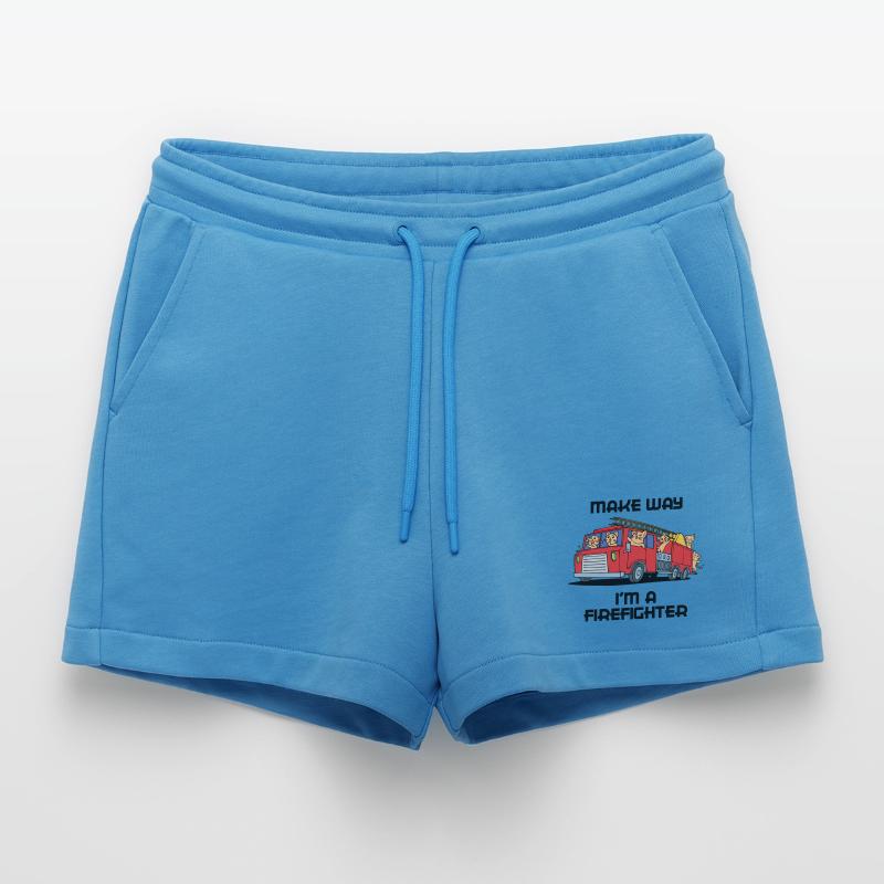 Fire Brigade Statement Fire Engine Professional Fire Brigade Organic Relaxed Cropped Shorts Made in EU