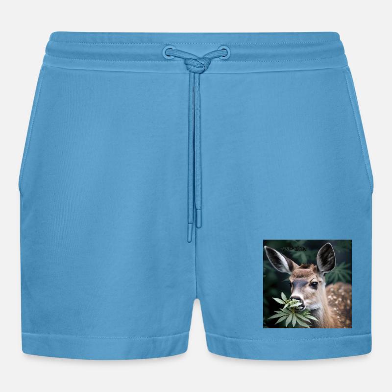 Cannabiche 07 mit Tippfehler - Organic Relaxed Cropped Shorts Made in EU -  Sol Blue