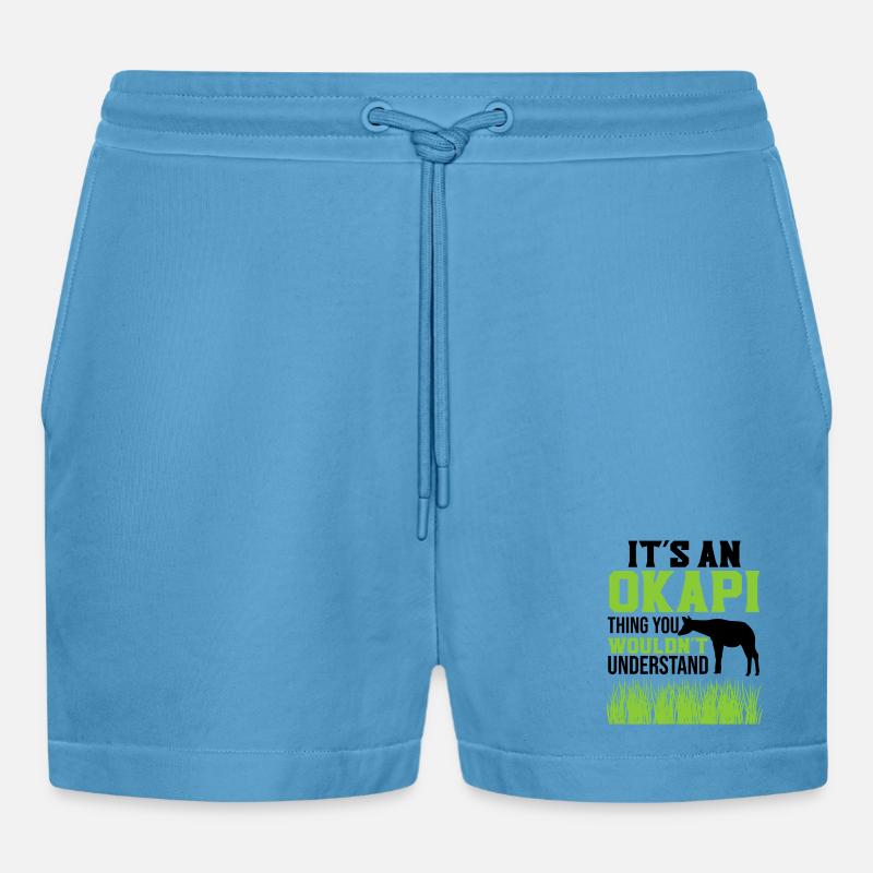 Ist ein Okapi - Organic Relaxed Cropped Shorts Made in EU -  Sol Blue