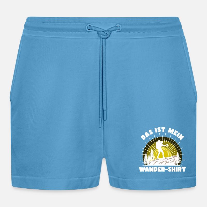 Wandern Statement Bergsteigen Klettern Statement - Organic Relaxed Cropped Shorts Made in EU - Sol Blue