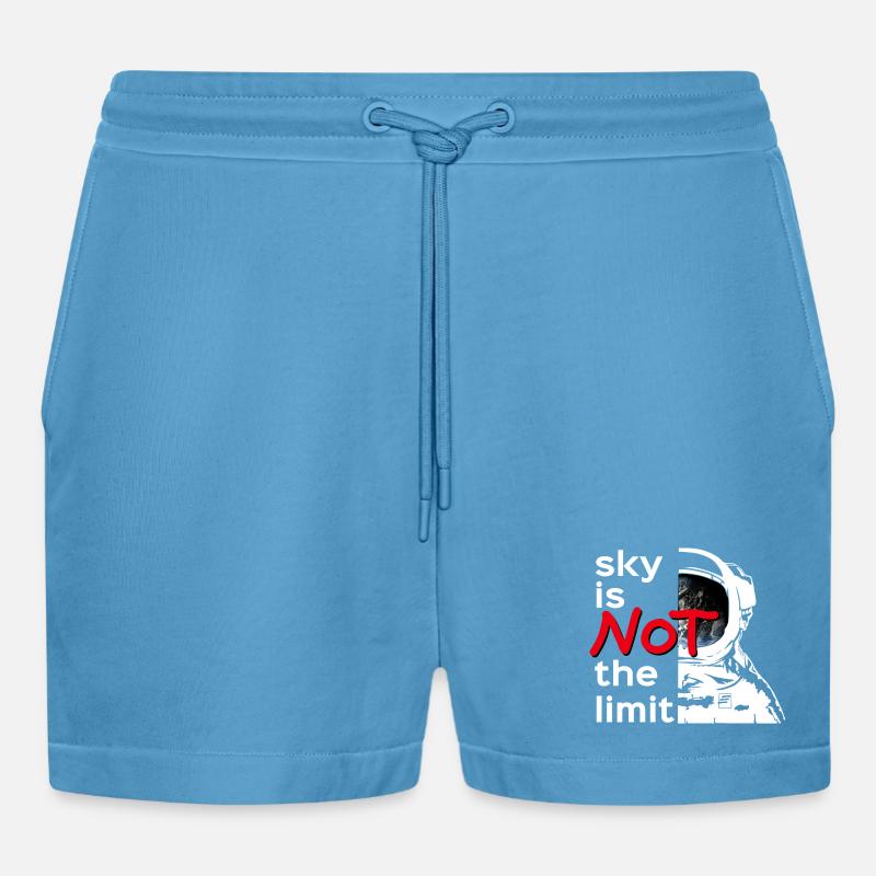 sky is Not the limit white - Organic Relaxed Cropped Shorts Made in EU -  Sol Blue