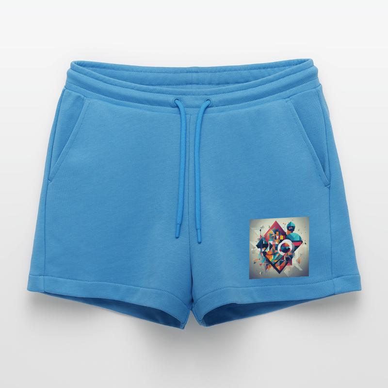Geometry Type Organic Relaxed Cropped Shorts Made in EU