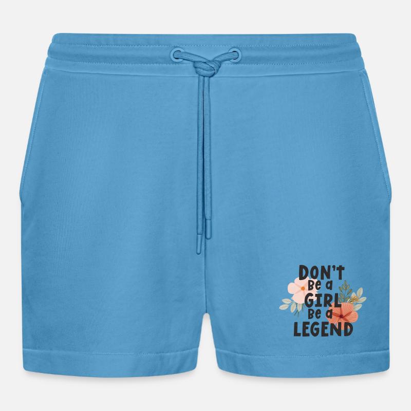 Sei kein Mädchen, sei eine Legende - Organic Relaxed Cropped Shorts Made in EU -  Sol Blue