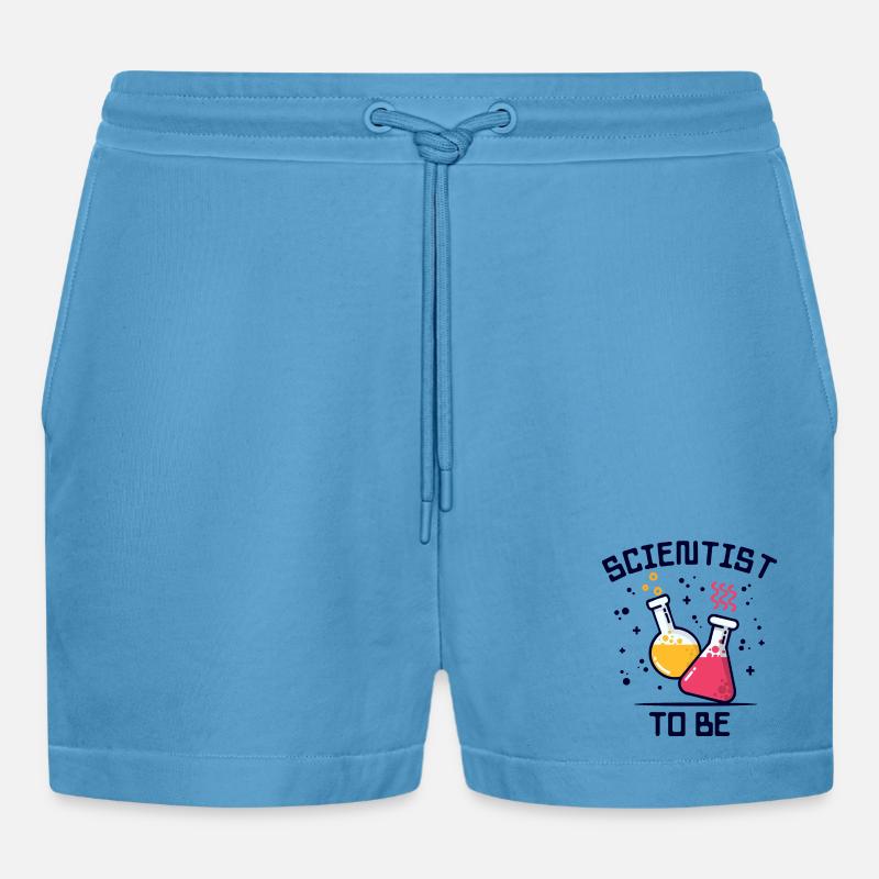 Workaholic Wissenschafter Statement Beruf Karriere - Organic Relaxed Cropped Shorts Made in EU -  Sol Blue