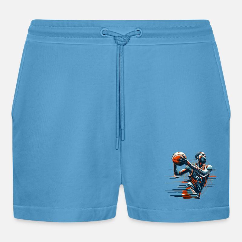 Basketball dynamisch Geschenk - Organic Relaxed Cropped Shorts Made in EU -  Sol Blue