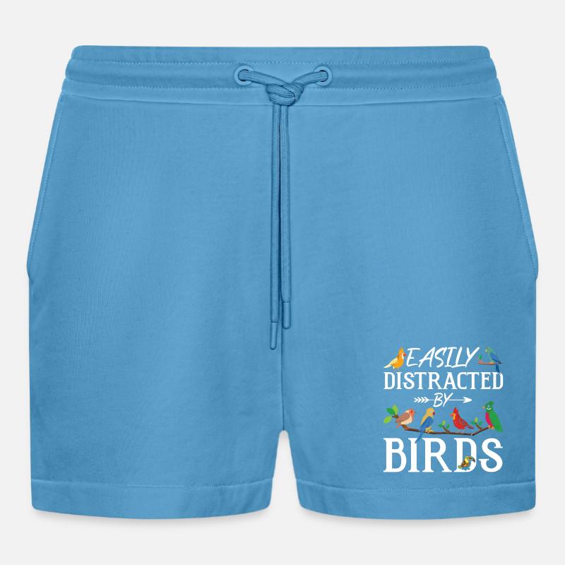 Facilement distrait par les oiseaux - Short bio décontracté court fabriqué en UE - Sol Blue