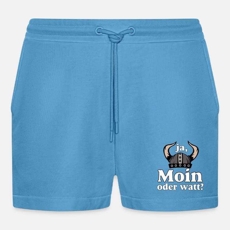 Ja Moin oder Watt? Nordisch Humor - Organic Relaxed Cropped Shorts Made in EU -  Sol Blue