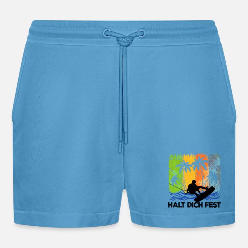 Wakeboard Kitesurfer Statement Surf Stunt Wave - Short bio décontracté court fabriqué en UE -  Sol Blue