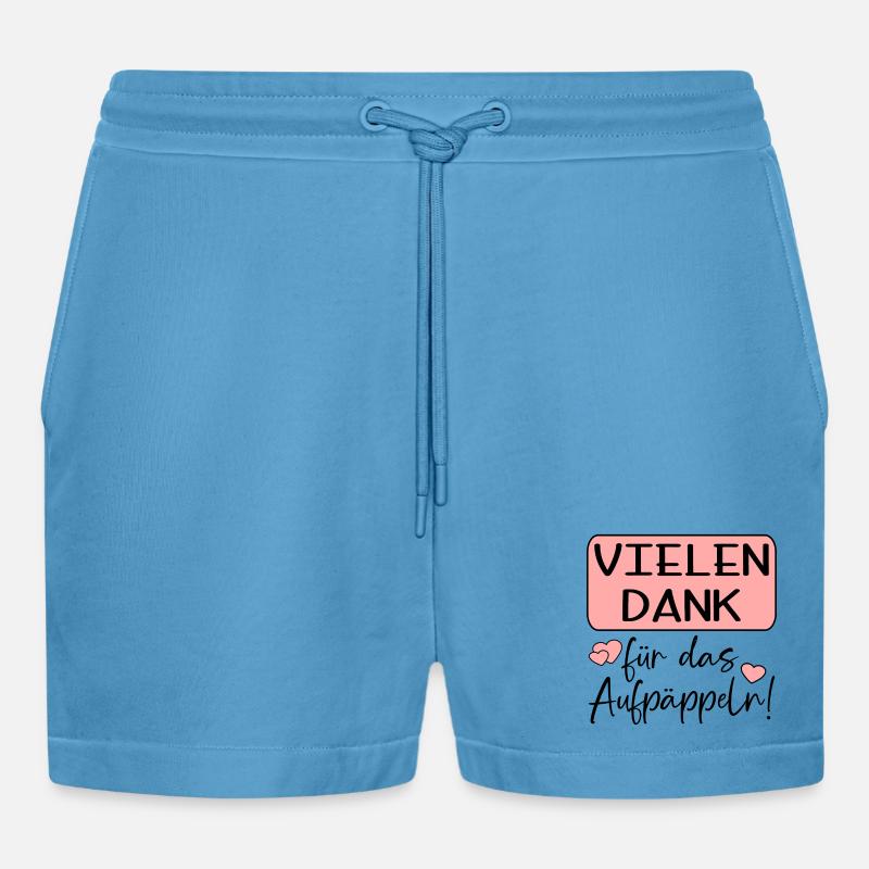 GUTE BESSERUNG - AUFPÄPPELN - Organic Relaxed Cropped Shorts Made in EU - Sol Blue